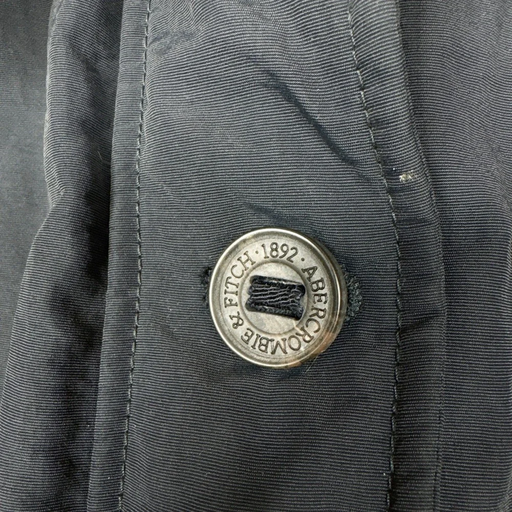 Abercrombie and Fitch Vintage Y2K Parka Womens Small Navy‎ Faux Fur Hood